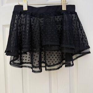 Bloch Black Sheer Layered Ballet Tutu Skirt With Heart Details Size 8-10